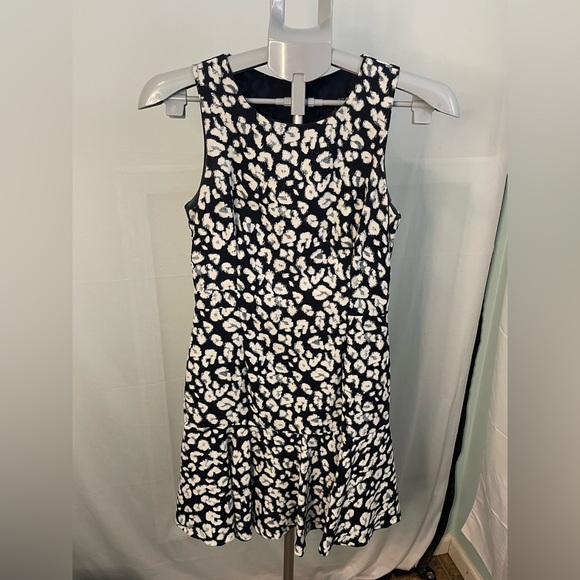 Banana Republic‎ Navy Cheetah Print Dress size 2 - Picture 1 of 11